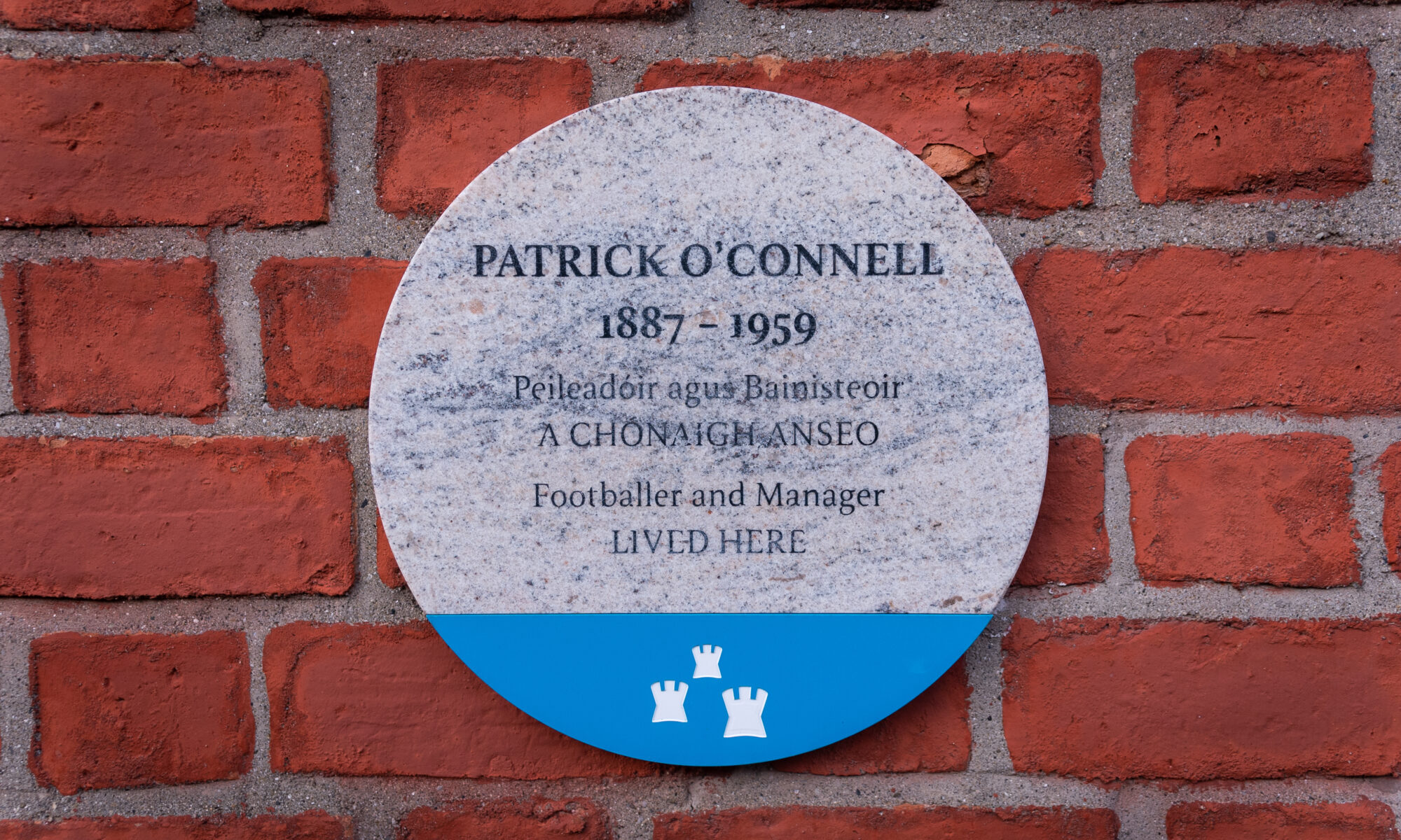 Photograph of Dublin City Council plaque honouring Patrick O'Connell