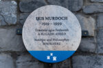 photograph of commemorative plaque honouring Iris Murdoch.