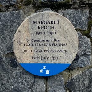 Photograph of commemorative plaque for Margaret Keogh, in Ringsend, Dublin 4.