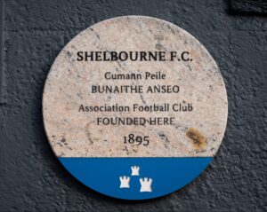 Photograph of Dublin City Council plaque honouring Shelbourne Football Club
