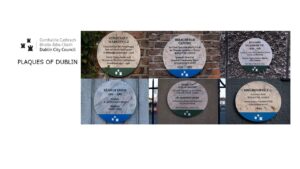 A collage of photographs of plaques for illustrative purposes.