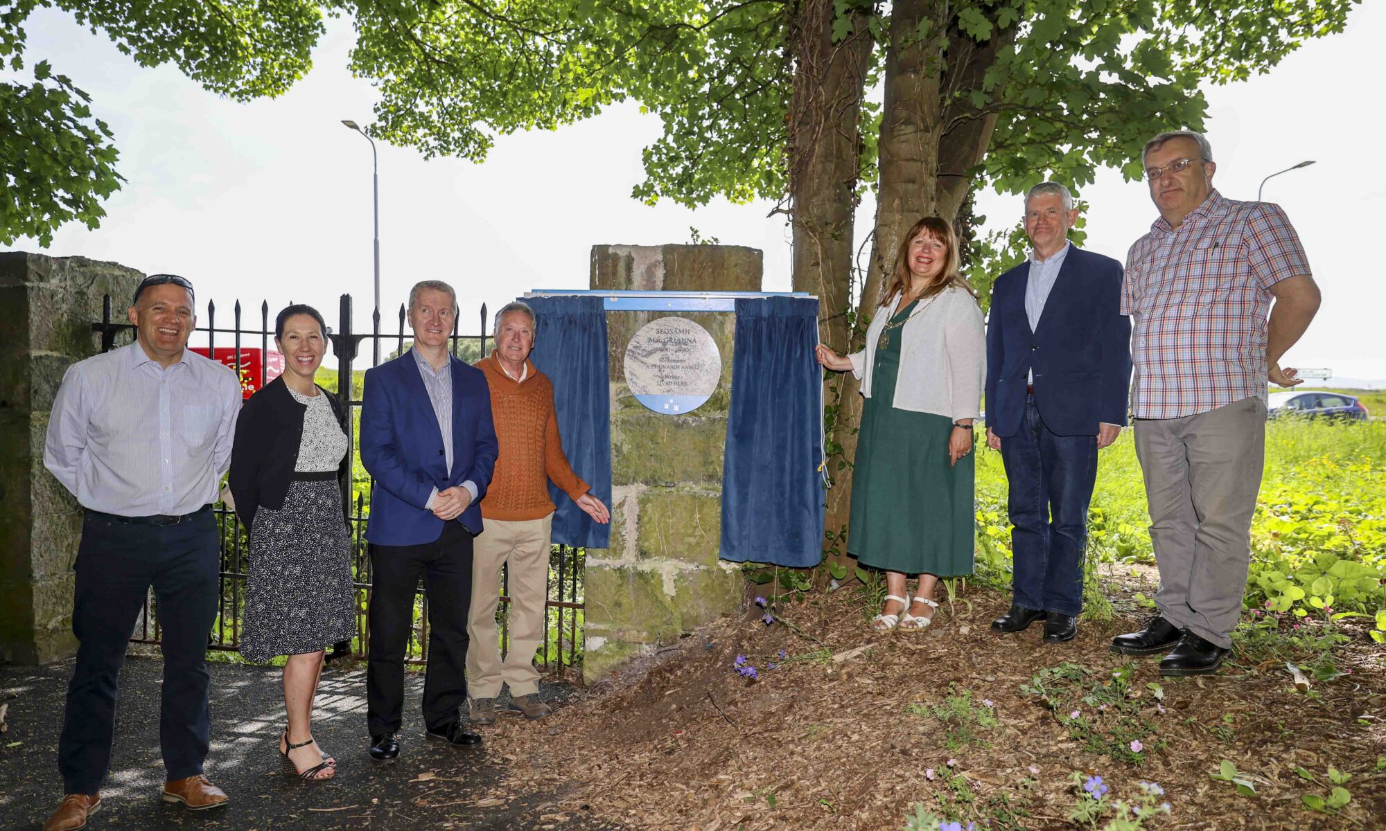 Photograph of the plaque unveiling